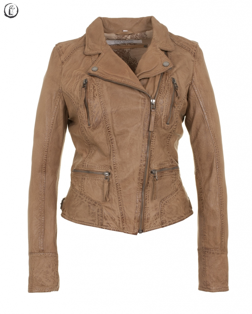 blouson cuir beige